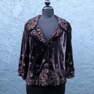 Elie Tahari Embroidered Velvet Jacket